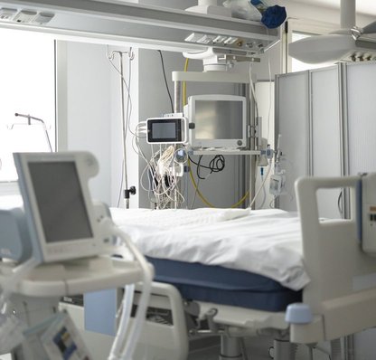 Hospital ward with medical equipment